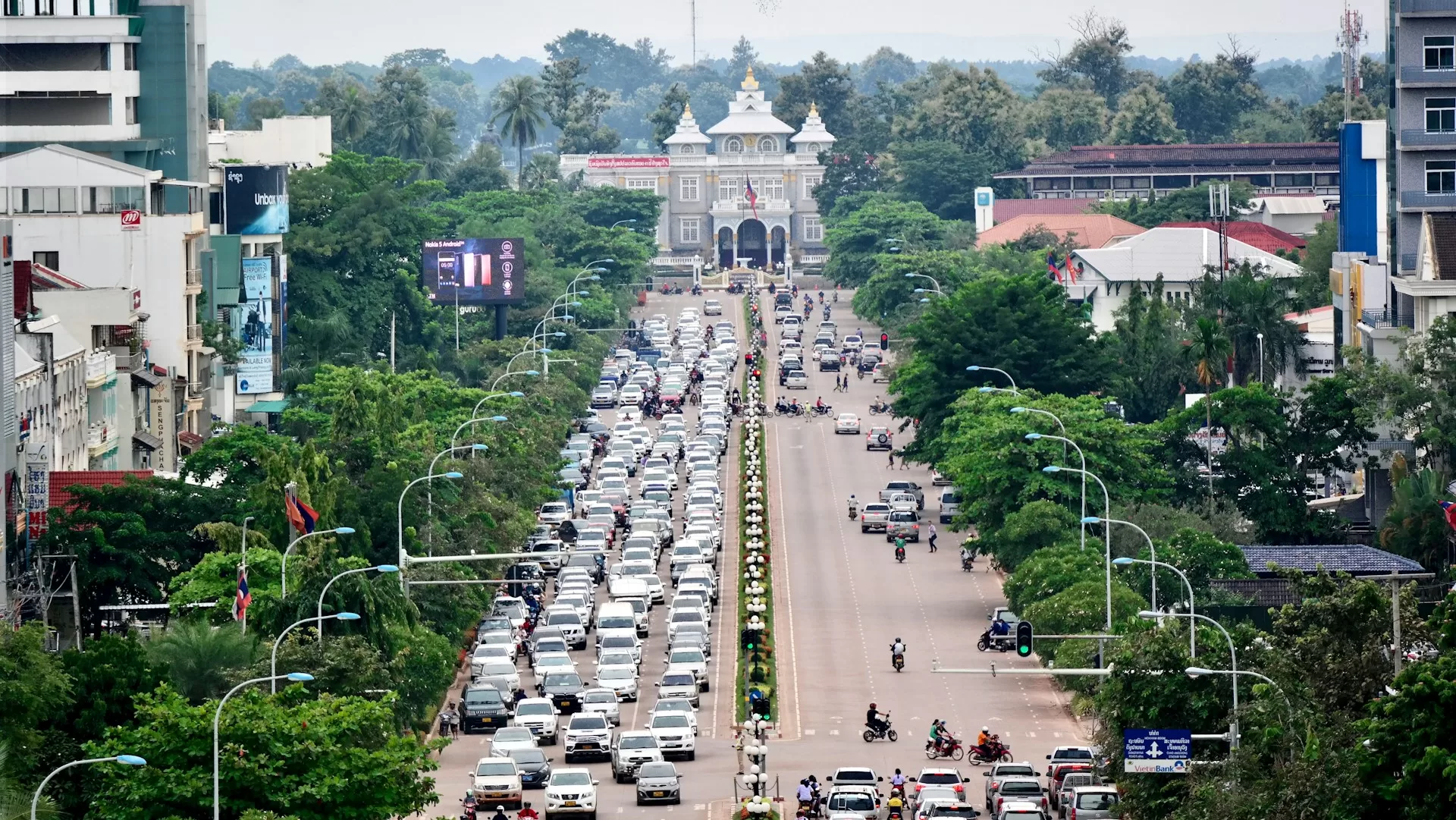 Image of Vientiane during rush hour.